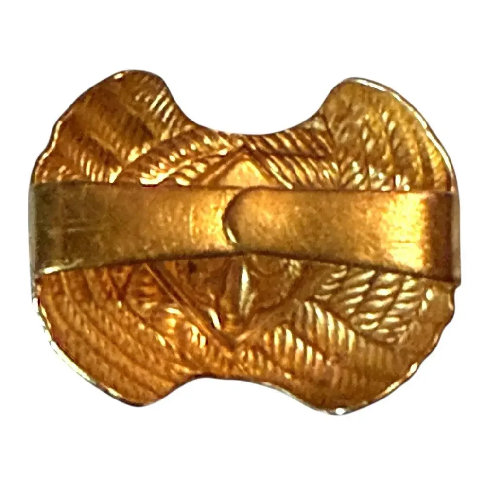 Vintage Cub Scout Wolf Rank Neckerchief Slide Boys Gold Tone Blue Enamel